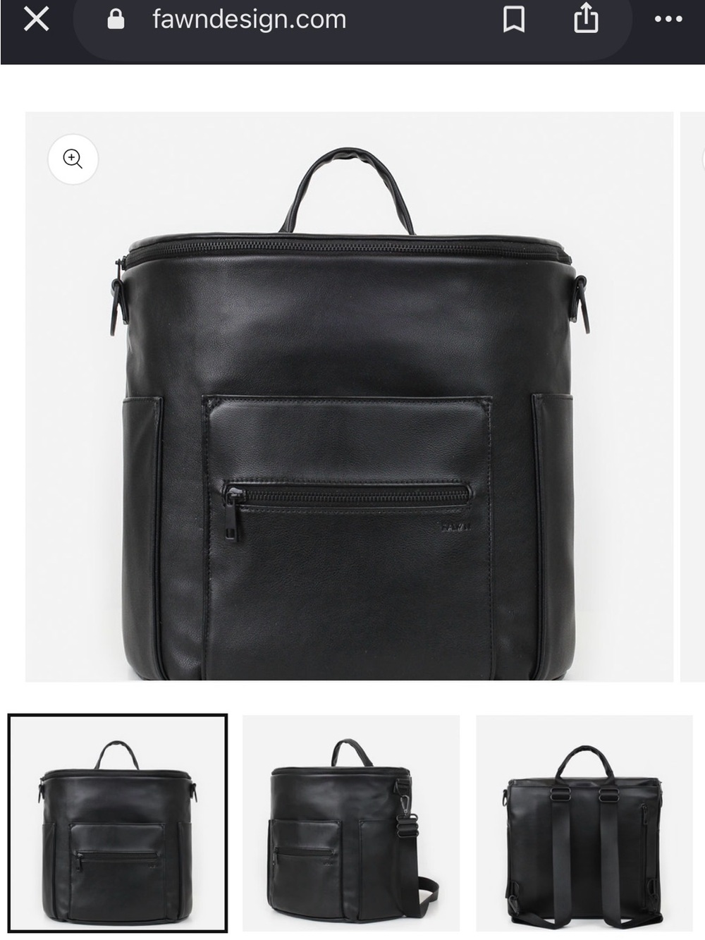 FAWN- The Original Diaper Bag - Black / Black